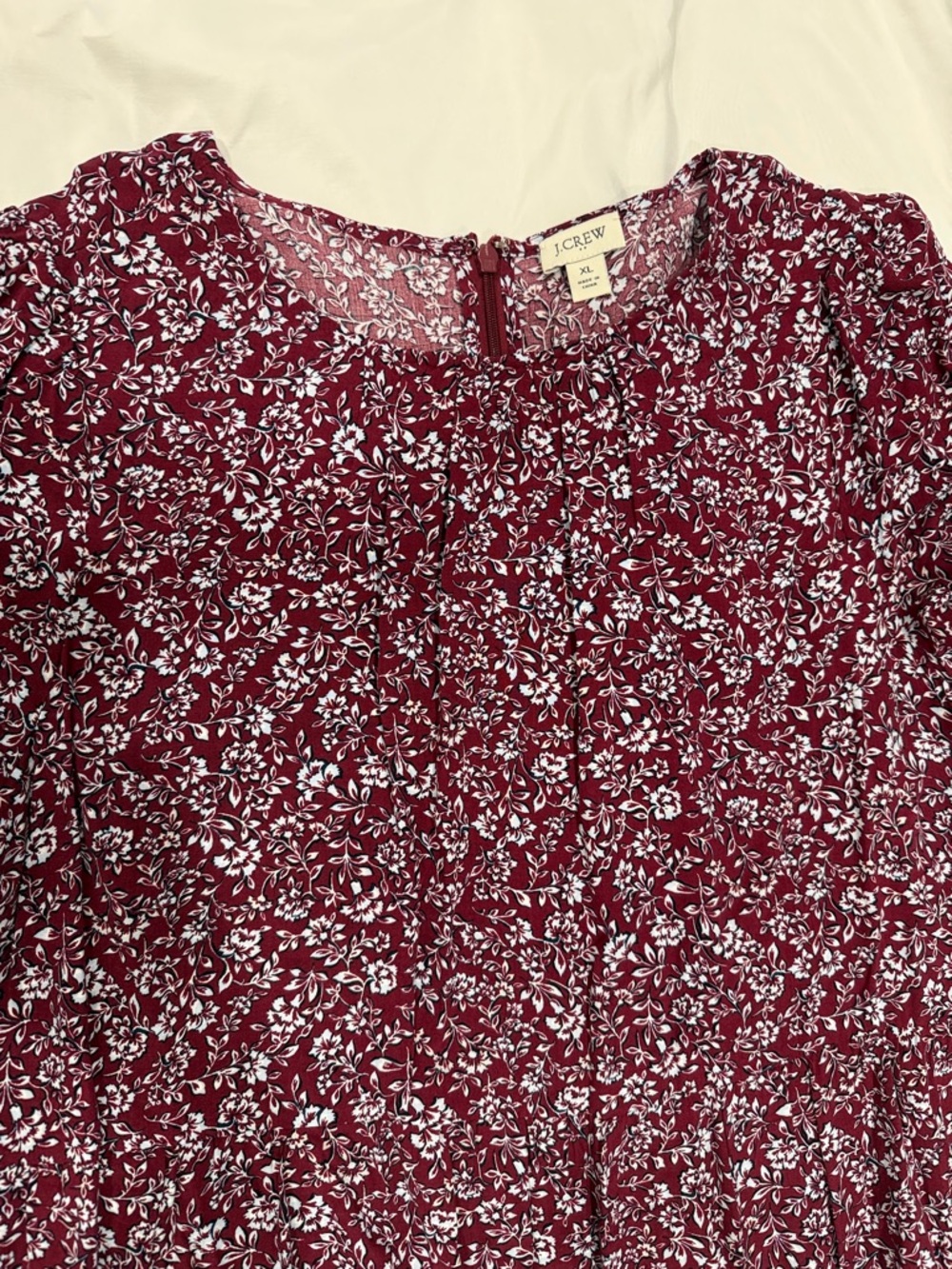 J Crew Factory Burgundy Midi Dress with Tiers—XL - Picture 5 of 14